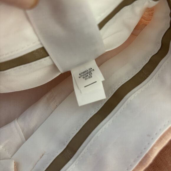 Banana Republic Womens 4P Palma Linen High Rise Pleated Bermuda Shorts Peach - Picture 8 of 11